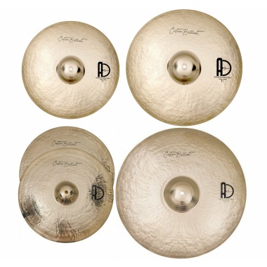 agean custom brilliant cymbal set 14hh, 16cr, 18cr, 22r