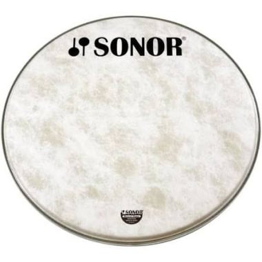 Sonor 22-inch natural bass drum head with logo for drumming.