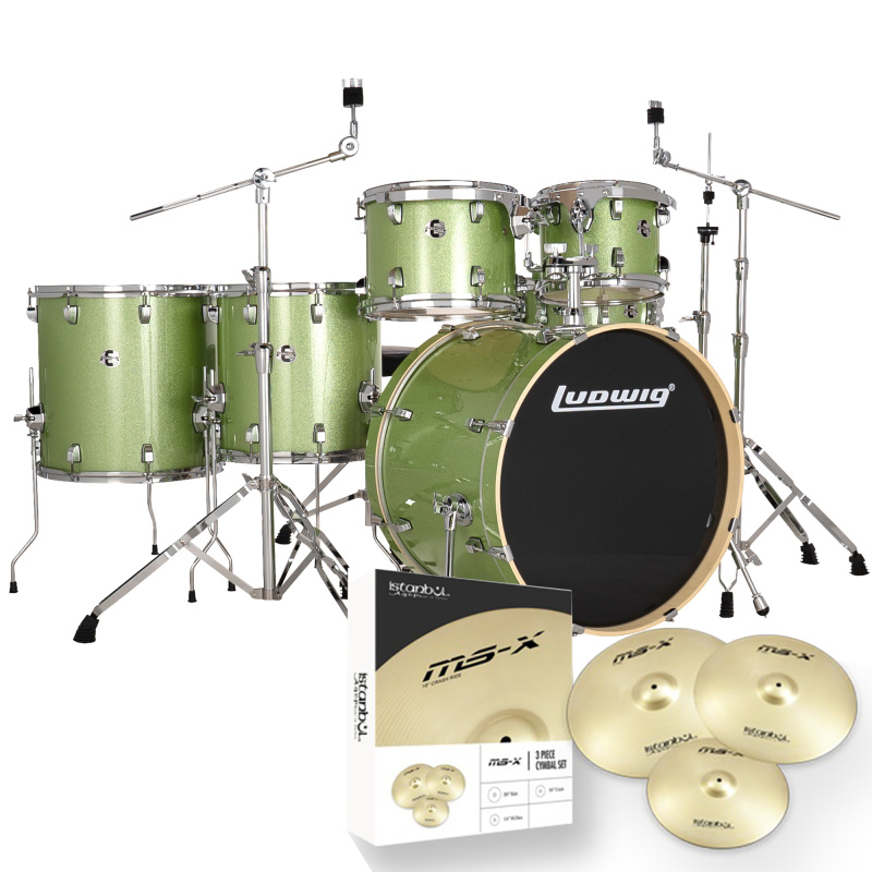 Ludwig Evolution 6pc Kit With Hardware & Cymbals – Mint 4