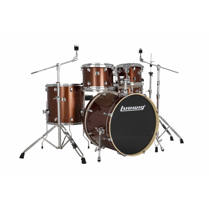 Ludwig Evolution 22in Kit With Hardware & Cymbals – Copper 5