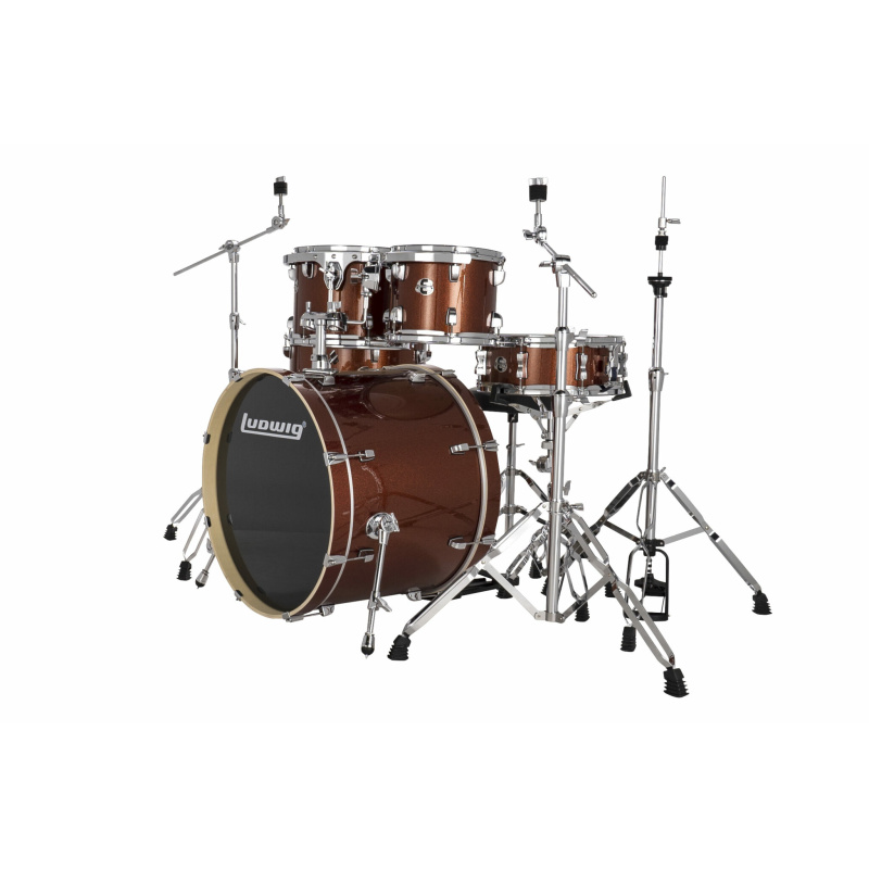Ludwig Evolution 22in Kit With Hardware & Cymbals – Copper 6