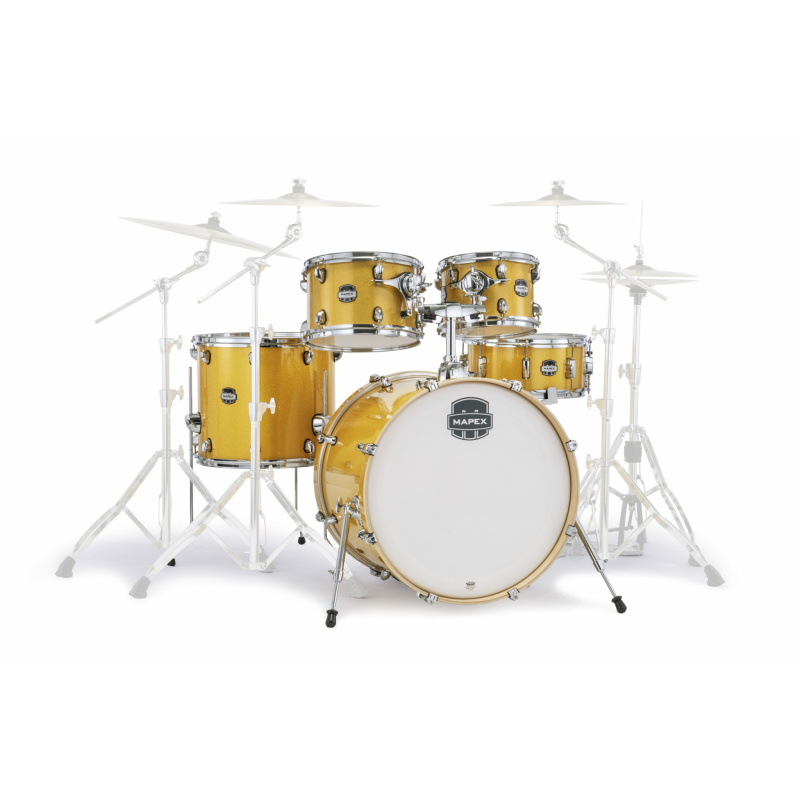 Mapex Mars Birch 22in 5pc Rock Shell Pack – Sunflower Sparkle (YD) 4
