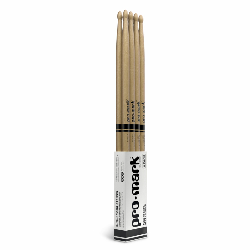 ProMark Classic Forward 5A Hickory Drumsticks Wood Tip 4 Pack 4