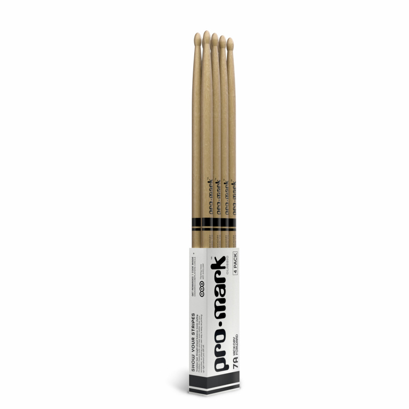 ProMark Classic Forward 7A Hickory Drumsticks Wood Tip 4 Pack 4