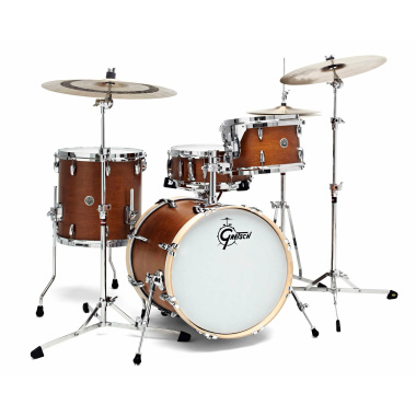 Gretsch USA Brooklyn 18in 3pc Bop Shell Pack – Satin Mahogany With Drilled Bass Drum