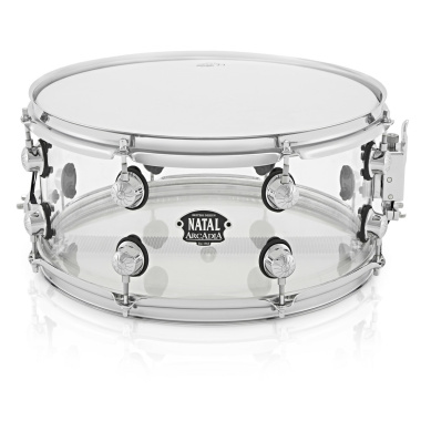 natal arcadia acrylic 14x5.5in snare transparent