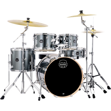 mapex venus 5pc fusion drum kit with paiste 101 cymbals & b400 boom stand steel blue metallic