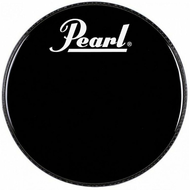 pearl 20in logo bass drum head black