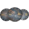 Rusty cymbals with a textured, aged finish for drummers. Perfect for adding vintage sound and style.