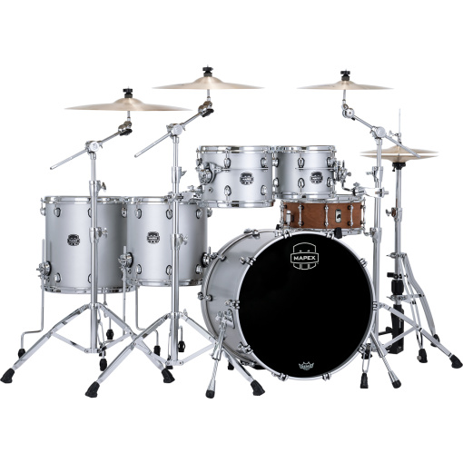 mapex saturn evolution 22in 5pc maple/walnut shell pack iridium silver