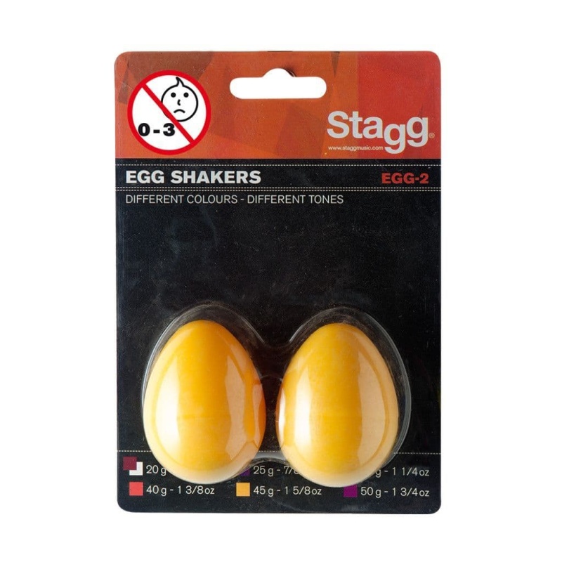 stagg 2pc egg shakers yellow