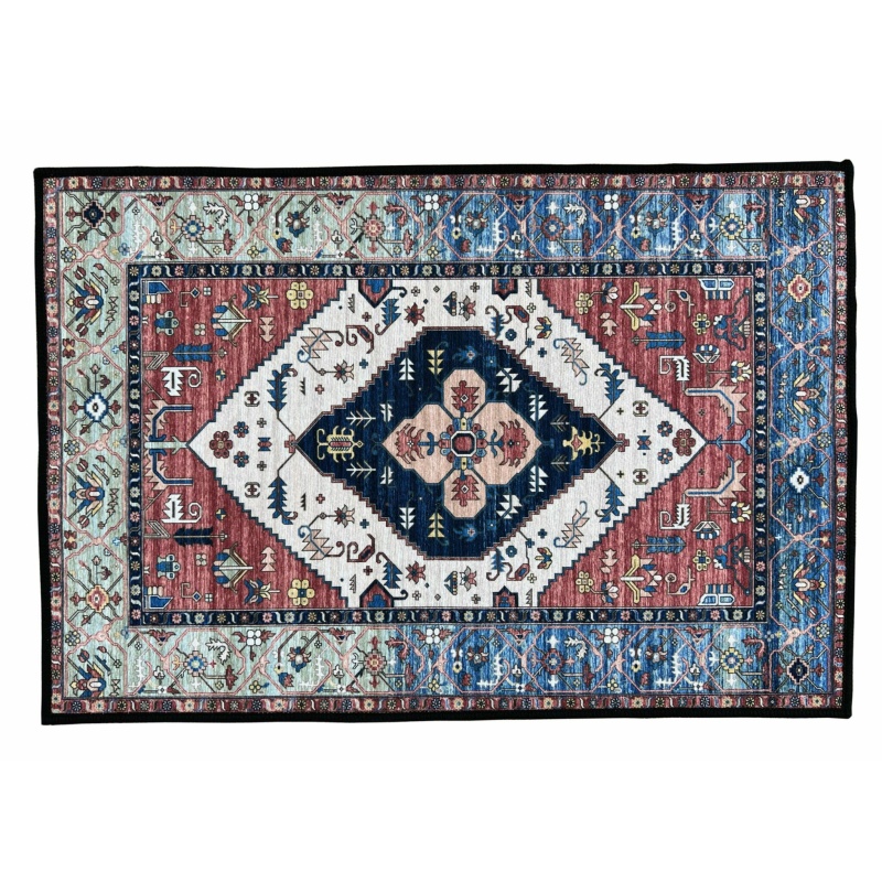 ahead armor tribal persian drum rug red and blue