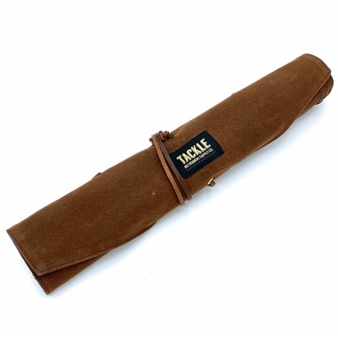 tackle waxed canvas roll up stick case brown