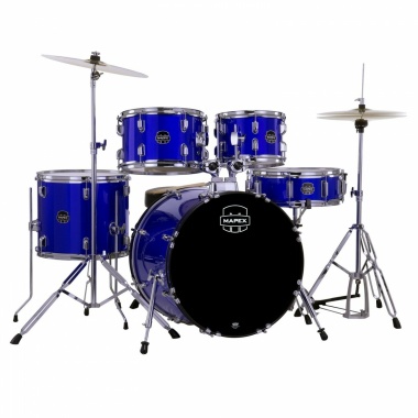 mapex comet 20in fusion drum kit with hardware & cymbals indigo blue