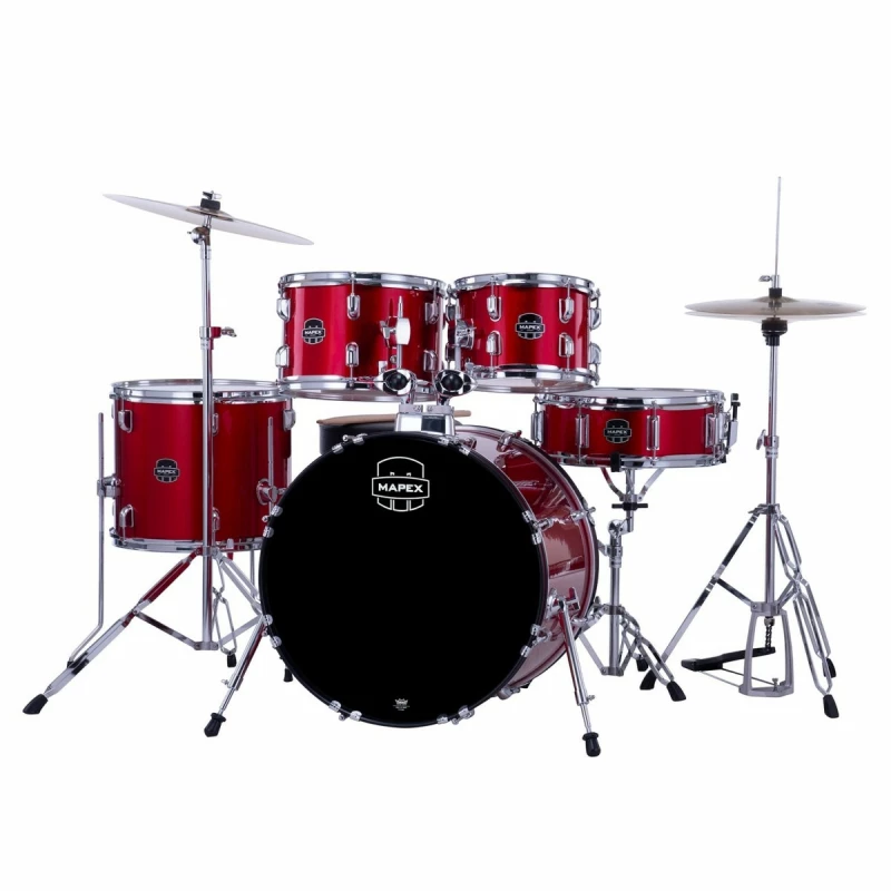 mapex comet 20in fusion drum kit with hardware & cymbals infra red