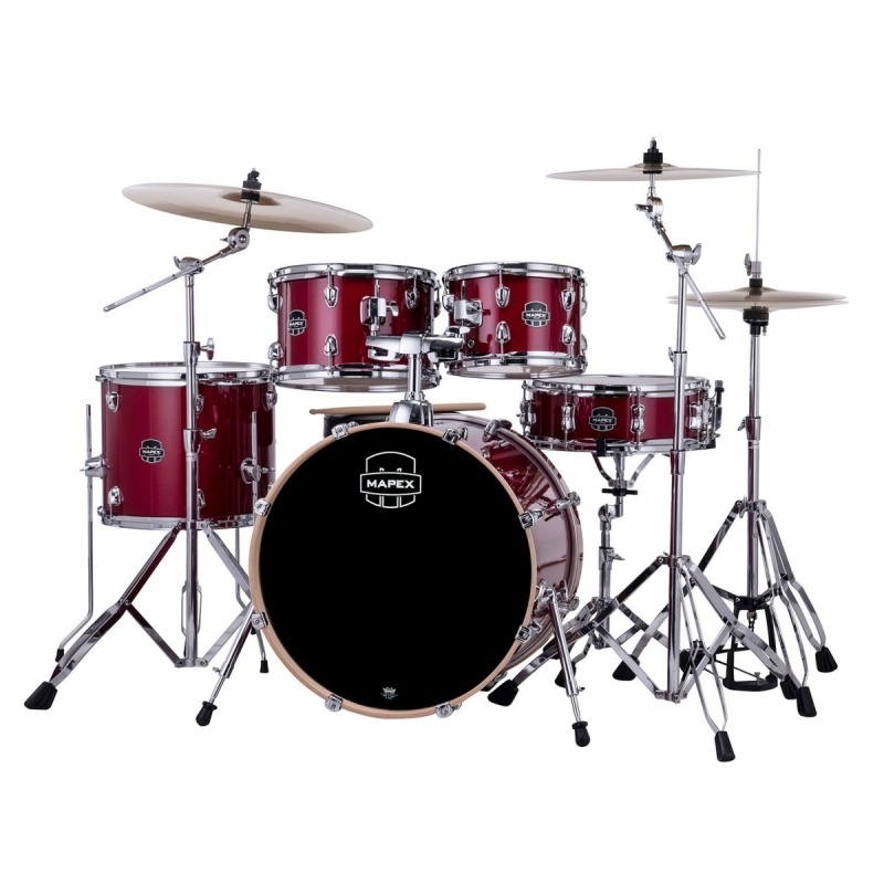 mapex venus 20in 5pc drum kit w/ride cymbal crimson red sparkle