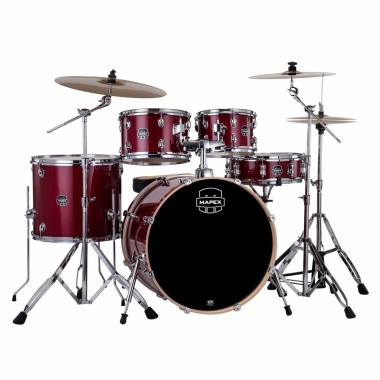 mapex venus 22in 5pc drum kit w/ride cymbal crimson red sparkle
