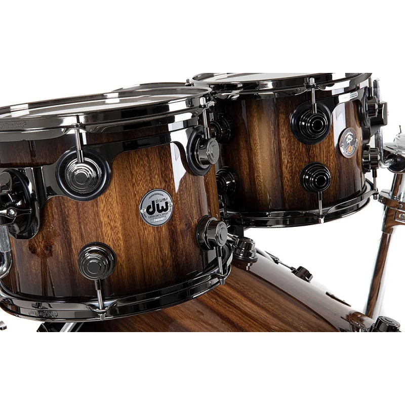dw collector's private reserve 22in 6pc shell pack candy black burst over monkey pod