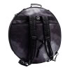 Black and grey cymbal backpack with straps for drummers.