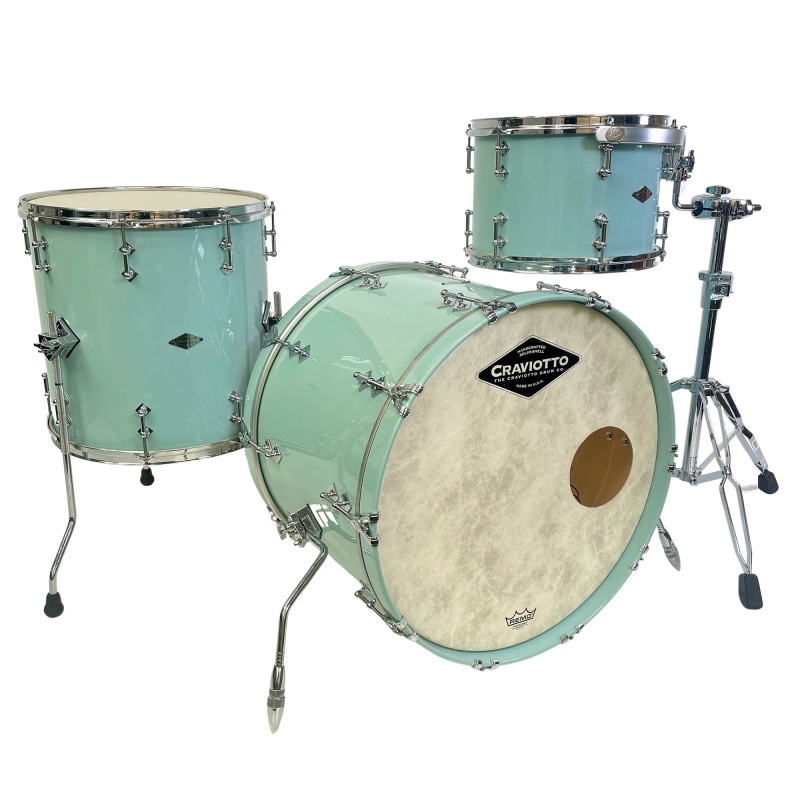 craviotto custom 2 in 1 3pc maple shell pack sonic blue lacquer