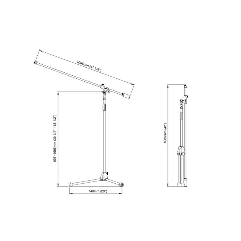 tama ms737bk long boom mic stand