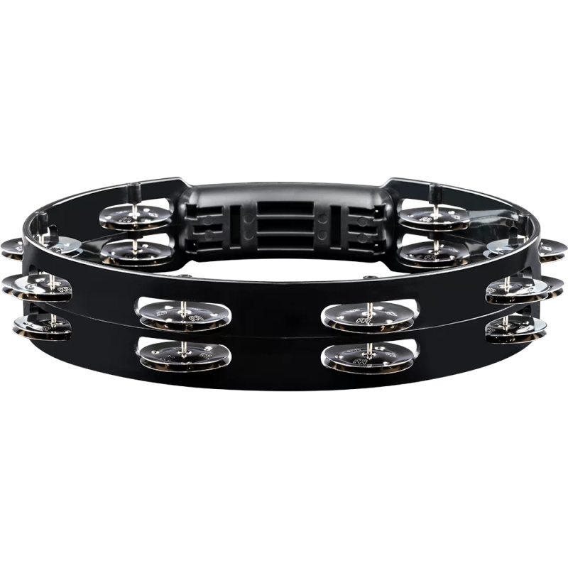 meinl htt10bk 10in tour tambourine double row stainless steel jingles black