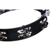 meinl htt10bk 10in tour tambourine double row stainless steel jingles black