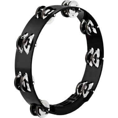 meinl htt10bk 10in tour tambourine double row stainless steel jingles black