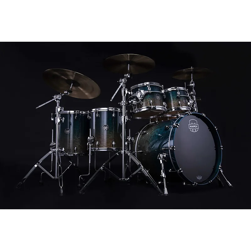 mapex saturn evolution 22in 5pc maple walnut shell pack exotic agean fade