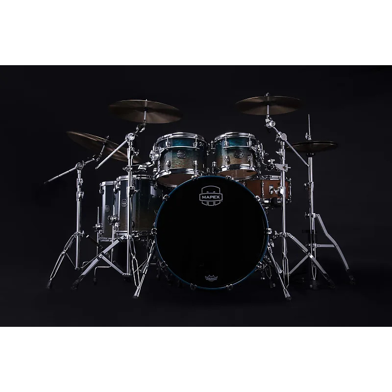 mapex saturn evolution 22in 5pc maple walnut shell pack exotic agean fade