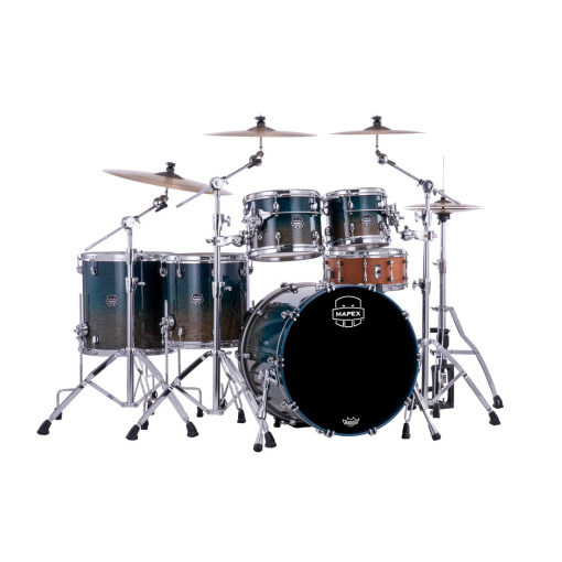 mapex saturn evolution 22in 5pc maple walnut shell pack exotic agean fade
