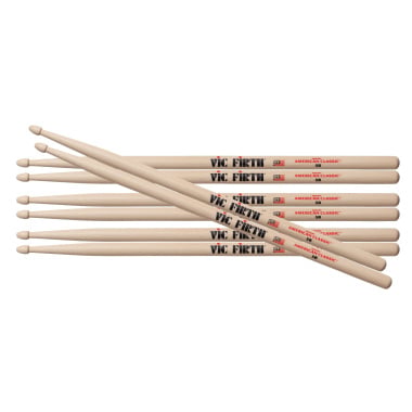 Vic Firth 5B  Sticks 4-Pack Value Bundle - Hickory Wood Tip