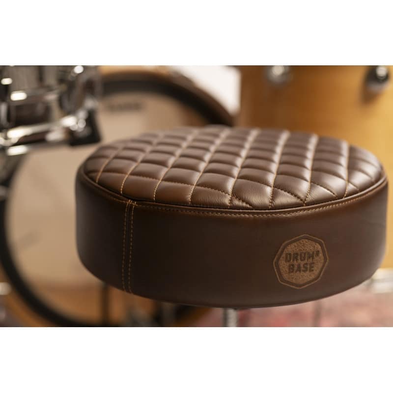 DRUMnBASE Full Grain Leather Drum Throne Top - Brown - Image 3