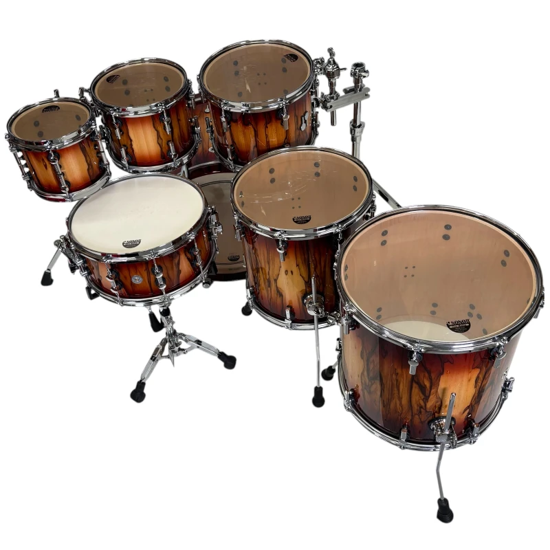 Sonor SQ2 20in 7pc Shell Pack - Red Burst over African Marble - Image 12