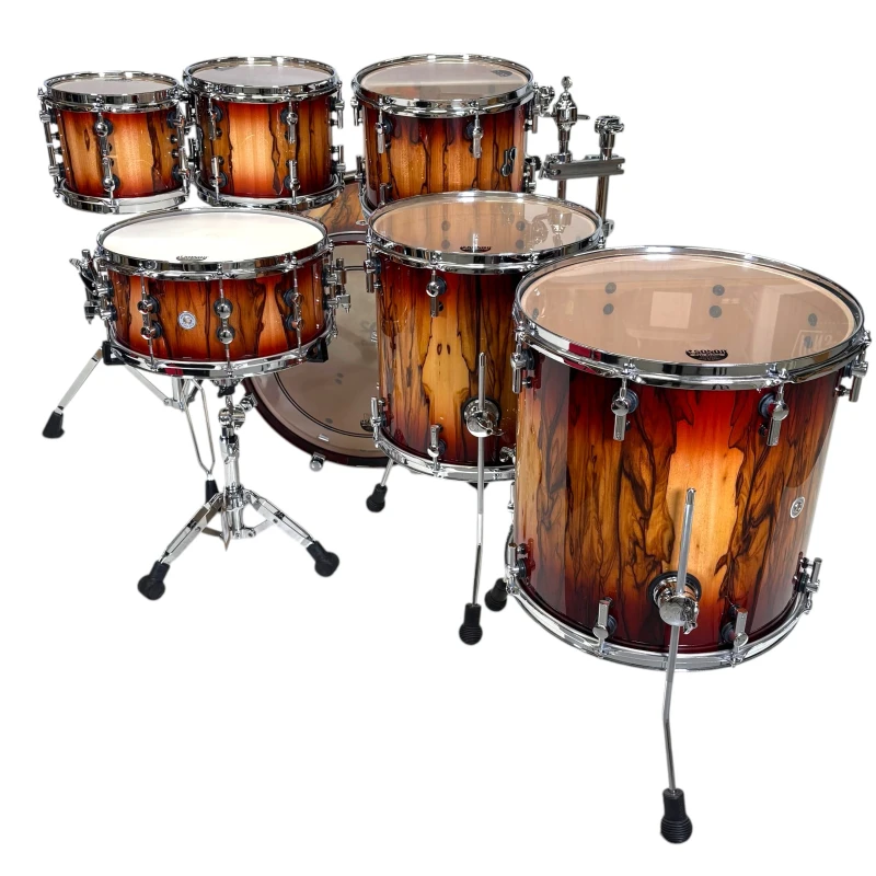 Sonor SQ2 20in 7pc Shell Pack - Red Burst over African Marble - Image 14