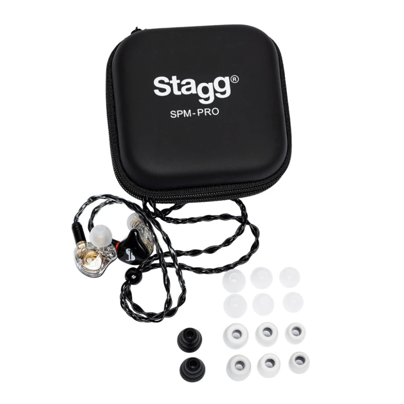 Stagg SPM-PRO 3 Driver Sound-Isolating In-Ear Monitors, Transparent - Image 3