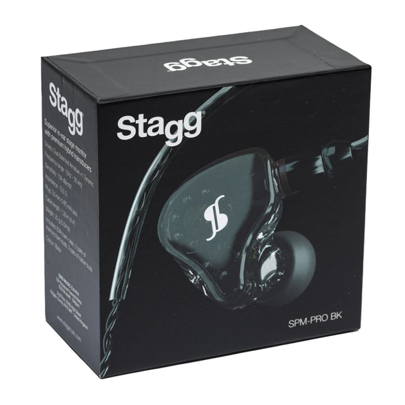 Stagg SPM-PRO 3 Driver Sound-Isolating In-Ear Monitors, Black - Image 6