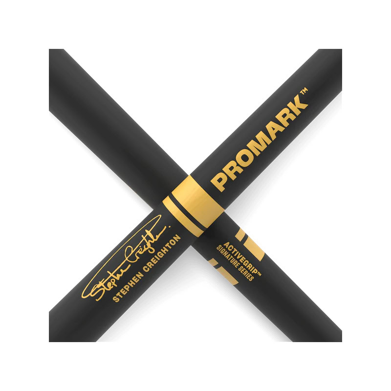 Close-up of Promark Stephen Creighton Signature Active Grip Drumsticks.