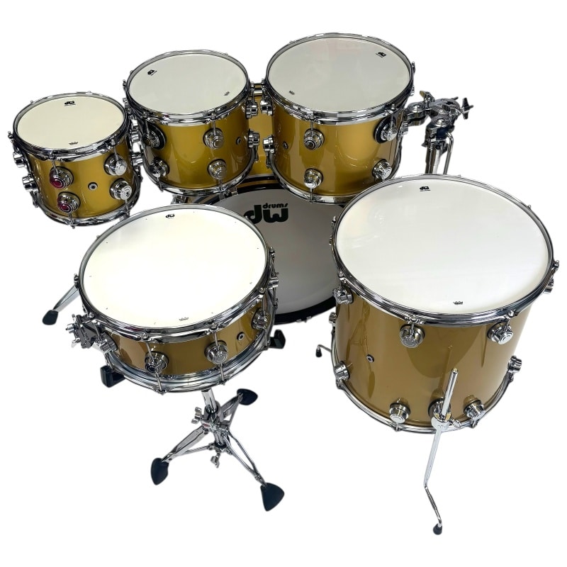 DW Collector's Cherry 22in 6pc Shell Pack w/Matching Edge Snare - Goldtop Lacquer Speciality - Image 5