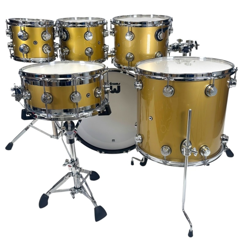 DW Collector's Cherry 22in 6pc Shell Pack w/Matching Edge Snare - Goldtop Lacquer Speciality - Image 4