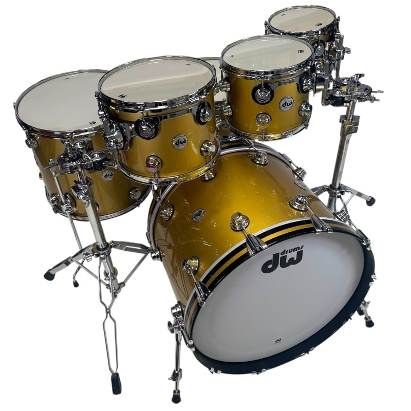 DW Collector's Cherry 22in 6pc Shell Pack w/Matching Edge Snare - Goldtop Lacquer Speciality - Image 2