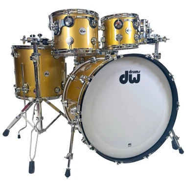DW Collector's Cherry 22in 6pc Shell Pack w/Matching Edge Snare - Goldtop Lacquer Speciality