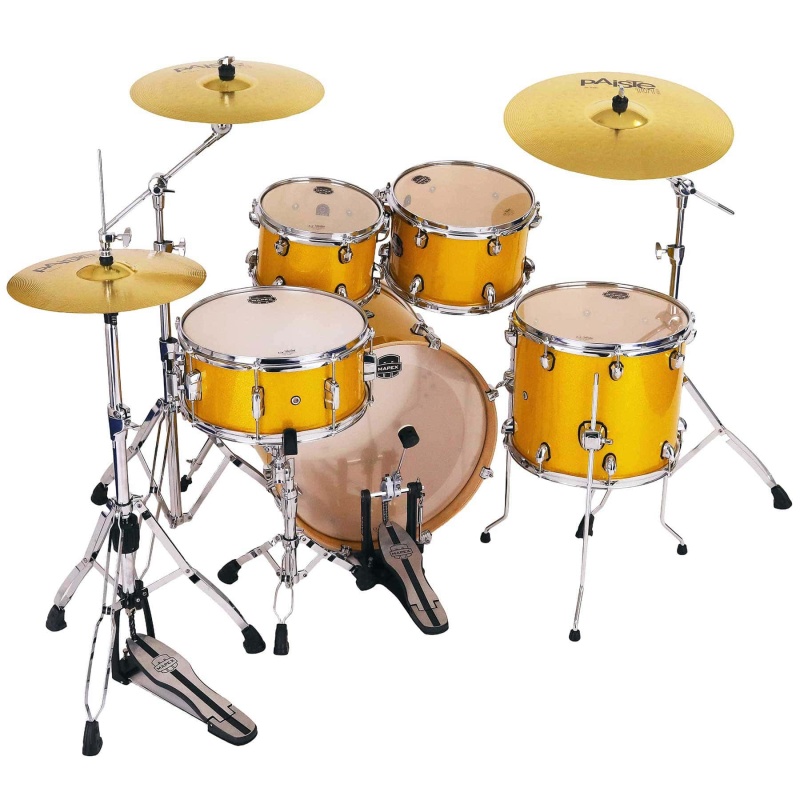 Mapex Mars Birch 20in 5pc Fusion Kit with Hardware & Cymbals - Sunflower Sparkle - Image 6