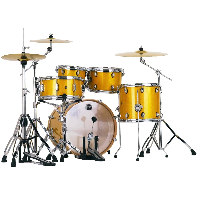 Mapex Mars Birch 20in 5pc Fusion Kit with Hardware & Cymbals - Sunflower Sparkle - Image 7