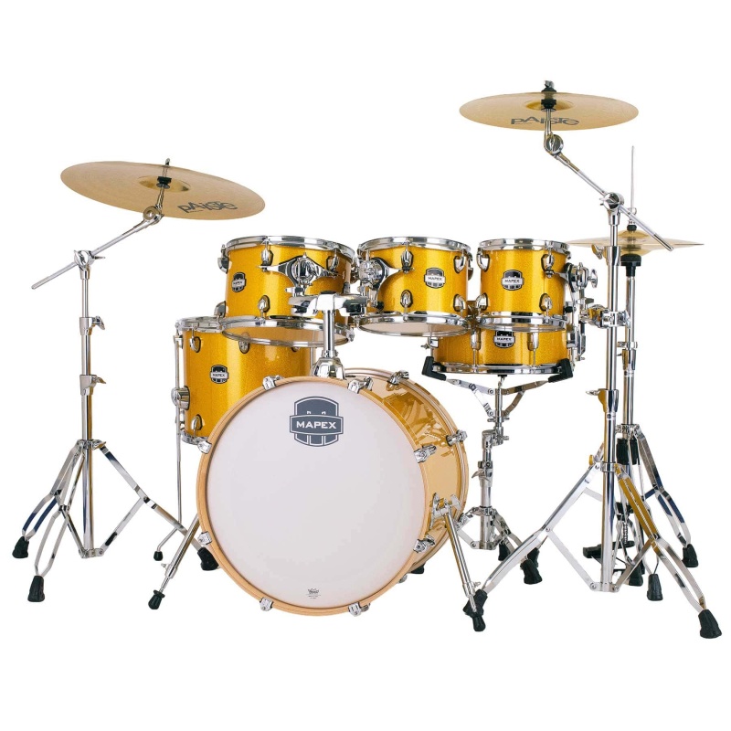 Mapex Mars Birch 20in 6pc Fusion Kit with Hardware - Sunflower Sparkle - Image 2
