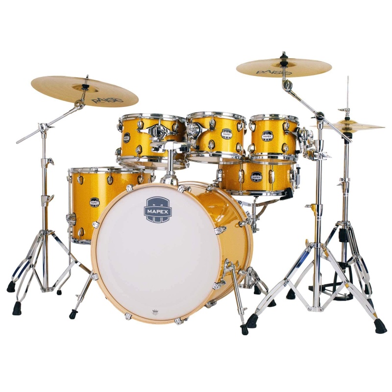 Mapex Mars Birch 22in 6pc Kit with Hardware & Cymbals - Sunflower Sparkle - Image 4