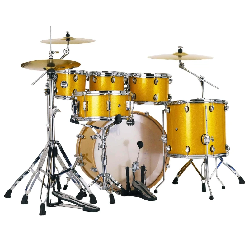 Mapex Mars Birch 22in 6pc Kit with Hardware & Cymbals - Sunflower Sparkle - Image 6