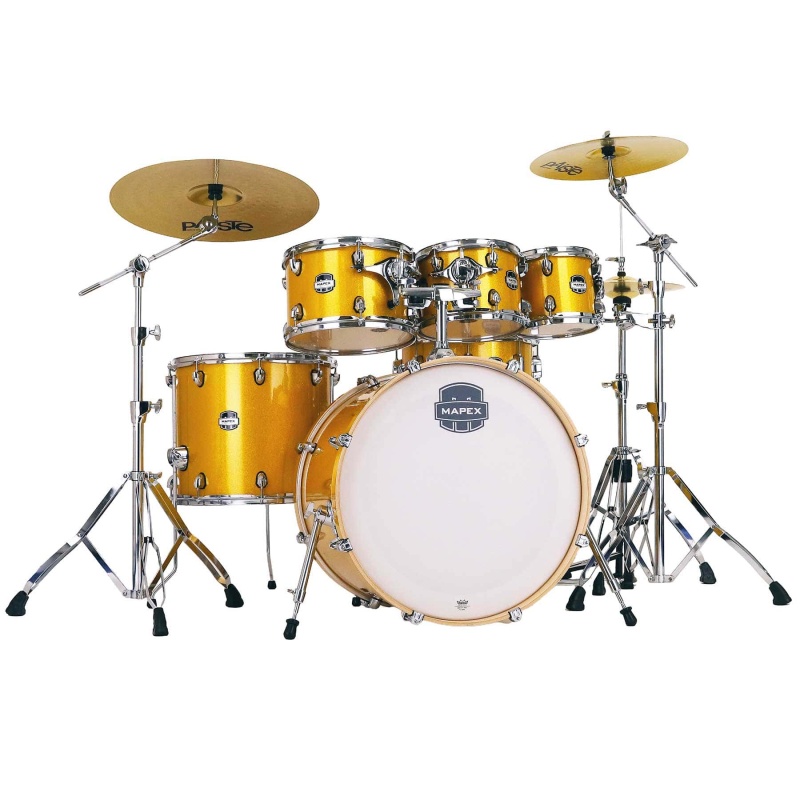 Mapex Mars Birch 22in 6pc Kit with Hardware & Cymbals - Sunflower Sparkle - Image 8