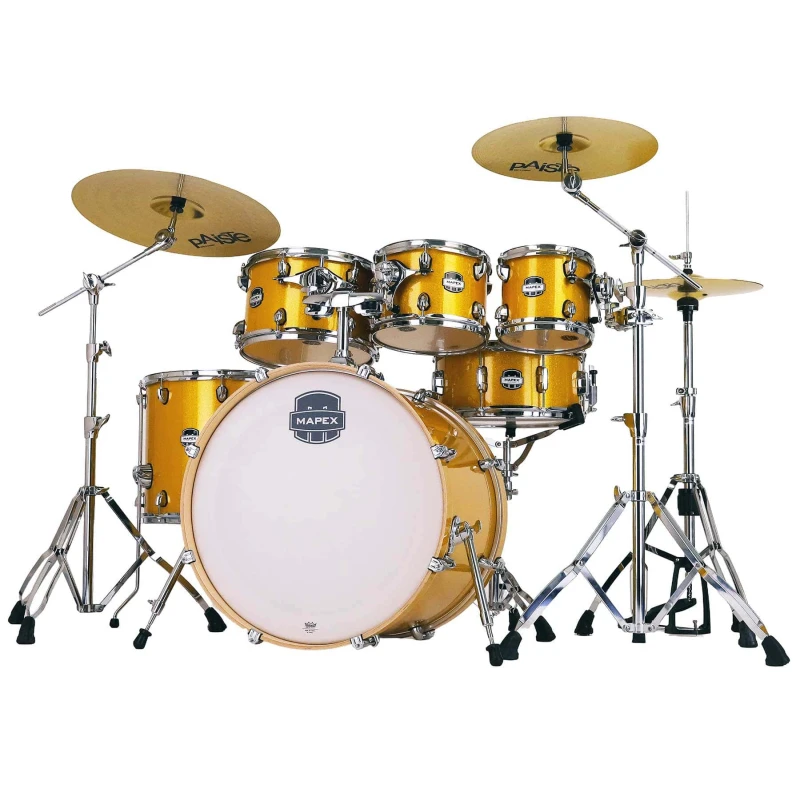 Mapex Mars Birch 22in 6pc Kit with Hardware & Cymbals - Sunflower Sparkle - Image 9