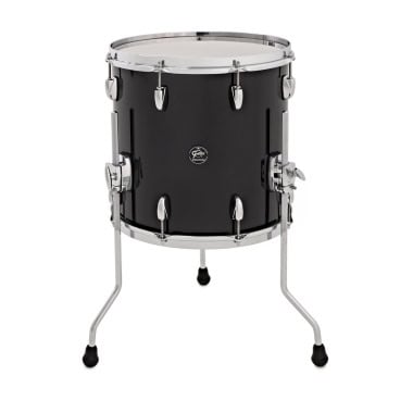 Gretsch Renown 14x14in floor tom in piano black with chrome hardware.